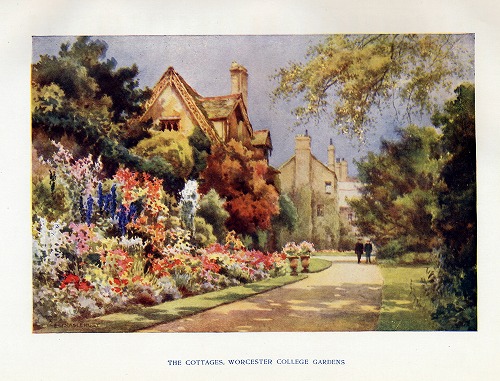 イギリス　The Cottages Worcester College Gardensの風景を掲載しています。