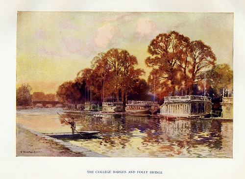 イギリス　The College Barges and Folly Bridgeの風景を掲載しています。
